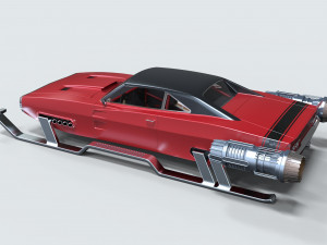 Muscle car of Santa 3D 模型