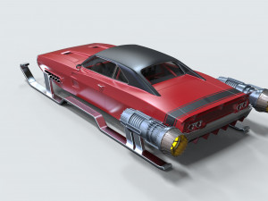 Muscle car of Santa 3D 模型