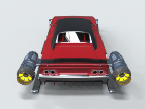 Muscle car of Santa 3D 模型