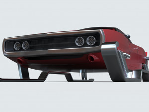 Muscle car of Santa 3D 模型