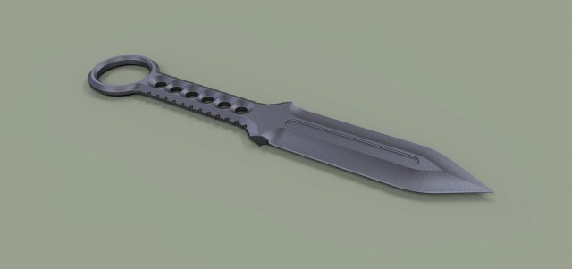 Military knife 3D Model .c4d .max .obj .3ds .fbx .stl .blend 