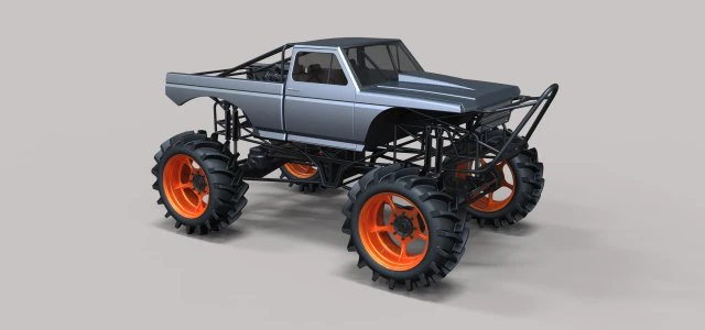 Mud truck 4 3D Model .c4d .max .obj .3ds .fbx .stl .blend 