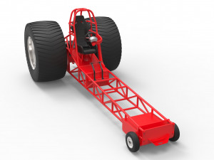 Chassis of pulling tractor Modèle 3D