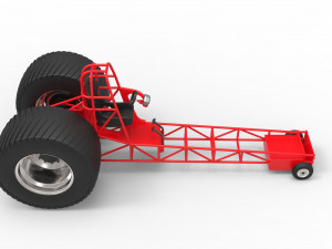 Chassis of pulling tractor Modèle 3D