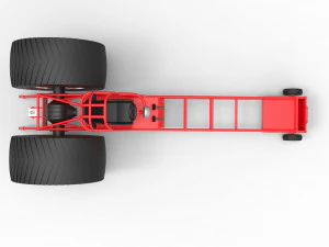 Chassis of pulling tractor 3D Model