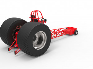 Chassis of pulling tractor Modèle 3D