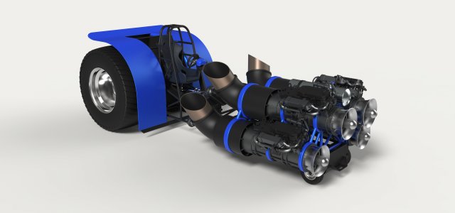 Jet pulling tractor 2 3D Модель .c4d .max .obj .3ds .fbx .stl .blend 