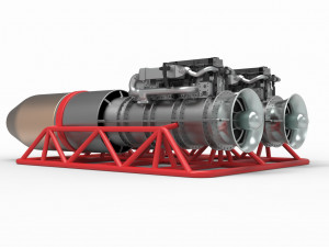 Jet engines with frame Modèle 3D