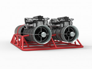 Jet engines with frame Modèle 3D