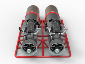 Jet engines with frame Modèle 3D