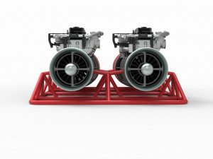 Jet engines with frame Modèle 3D