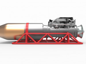 Jet engines with frame Modèle 3D