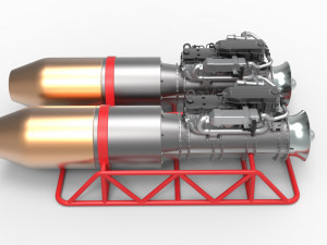 Jet engines with frame Modèle 3D