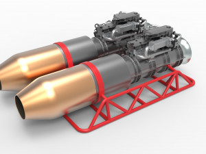 Jet engines with frame Modèle 3D