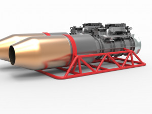 Jet engines with frame Modèle 3D