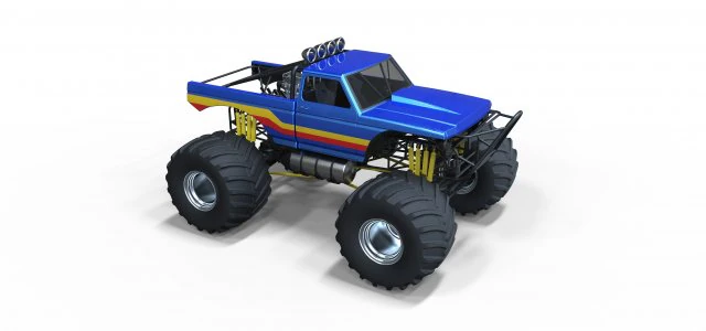 Monster truck 2 3D Model .c4d .max .obj .3ds .fbx .stl .blend