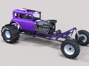 Hot rod dragster de barro Modelo 3D