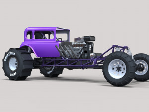 Mud dragster hot rod 3D Модель