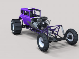Mud dragster hot rod 3D Модель