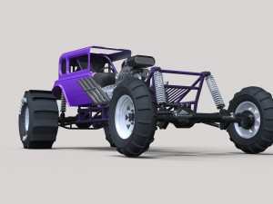 Mud dragster hot rod 3D Модель