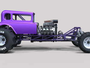 Mud dragster hot rod 3D Модель