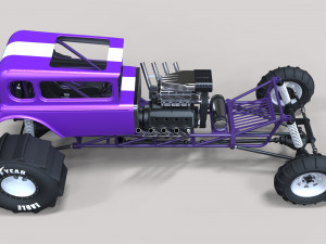 Mud dragster hot rod 3D Модель