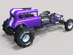 Mud dragster hot rod 3D Модель
