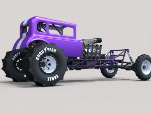 Mud dragster hot rod 3D Модель