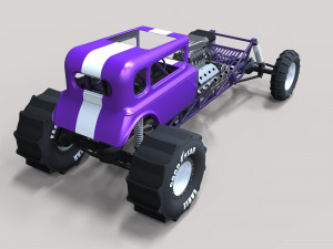 Mud dragster hot rod 3D Модель