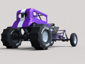 Mud dragster hot rod 3D Модель