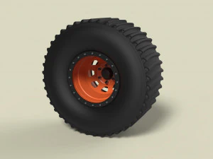 Заднее колесо от грунтового драгстера 3D Модель