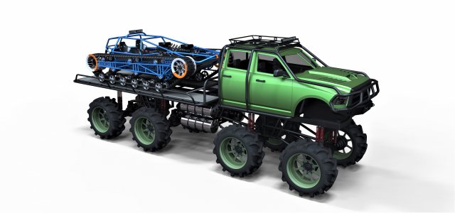 Super bogger with concept tracked vehicle Modèle 3D .c4d .max .obj .3ds .fbx .stl .blend 