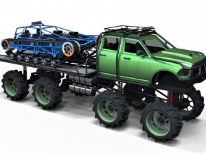 Super bogger with concept tracked vehicle 3D Model