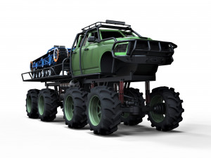 Super bogger with concept tracked vehicle Modèle 3D