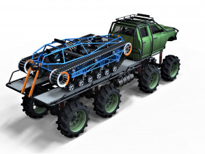Super bogger with concept tracked vehicle Modèle 3D