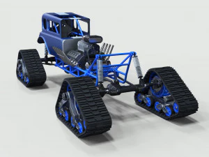 Hot rod on tracks 3D Model