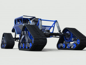Hot rod on tracks 3D Модель