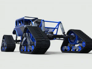 Hot rod on tracks 3D Model