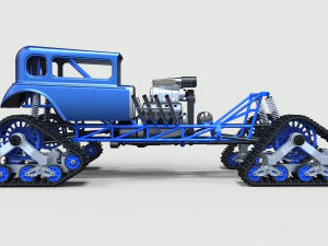 Hot rod on tracks 3D Model