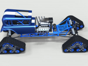 Hot rod on tracks 3D Модель