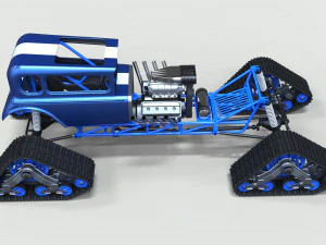 Hot rod on tracks 3D Model