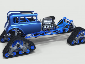 Hot rod on tracks 3D Модель