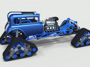 Hot rod on tracks 3D Model