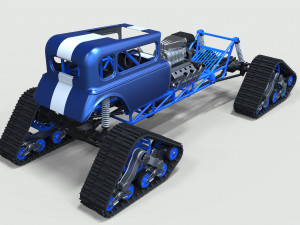 Hot rod on tracks 3D Модель