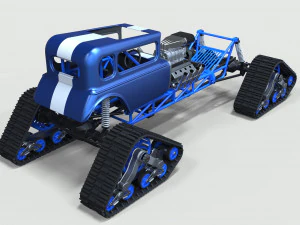Hot rod on tracks 3D Model