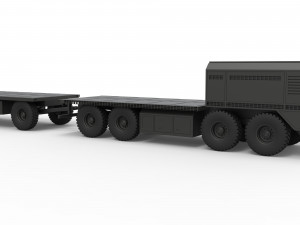 Military truck with trailer Model 3D