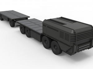 Military truck with trailer Model 3D