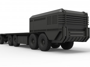 Military truck with trailer Model 3D