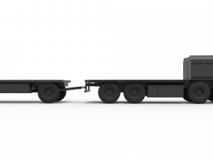 Military truck with trailer Model 3D