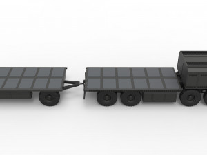 Military truck with trailer Model 3D